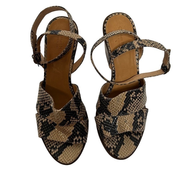 NWOT Garnet Hill Maya Ankle-Strap Block-Heel Sandals - Picture 4 of 16